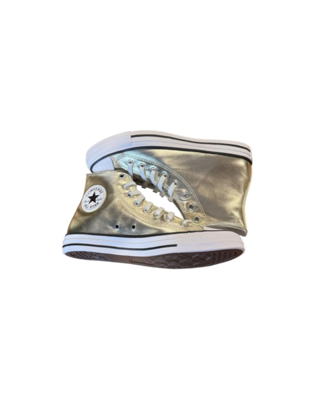 Women's Converse Gold White High Top Sneakers Size 8.5